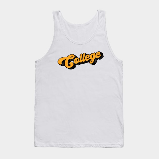 Retro Vintage 70s Groovy Lettering College Tank Top by Inspire Enclave